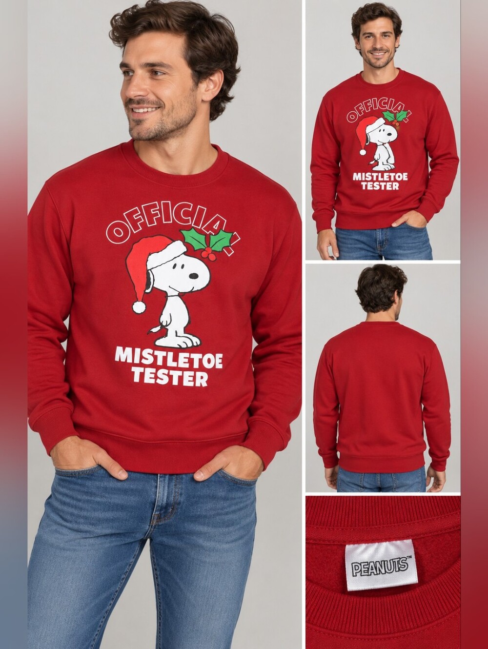 Peanuts mens size large snoopy mistletoe christmas sweatshirt #27